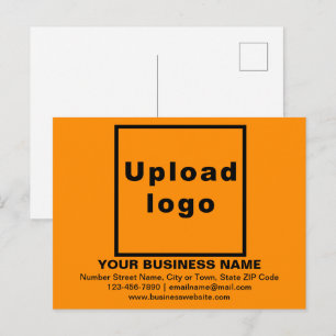 Business Brand on Orange Colour Postcard