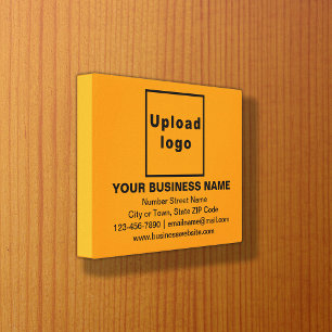 Business Brand on Orange Colour Rectangle Canvas Print