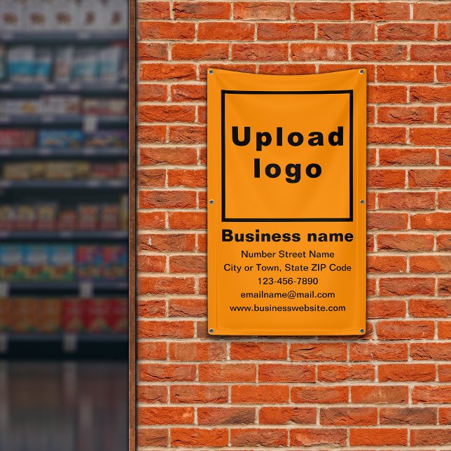 Business Brand on Orange Portrait Banner (Orange portrait banner with your business brand)