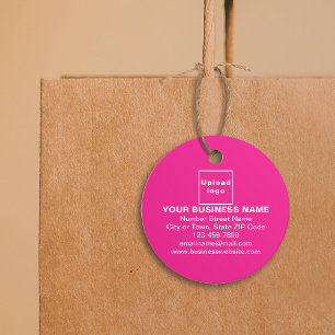 Business Brand on Pink Circle Tag