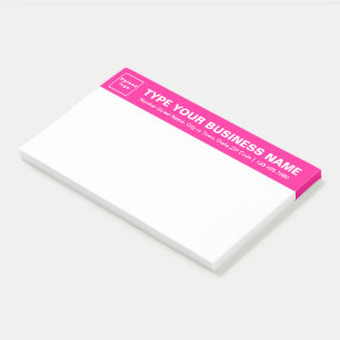 Business Brand on Pink Heading of Large Post-it Notes