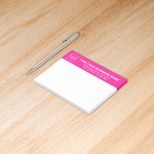 Business Brand on Pink Heading of Rectangle Post-it Notes