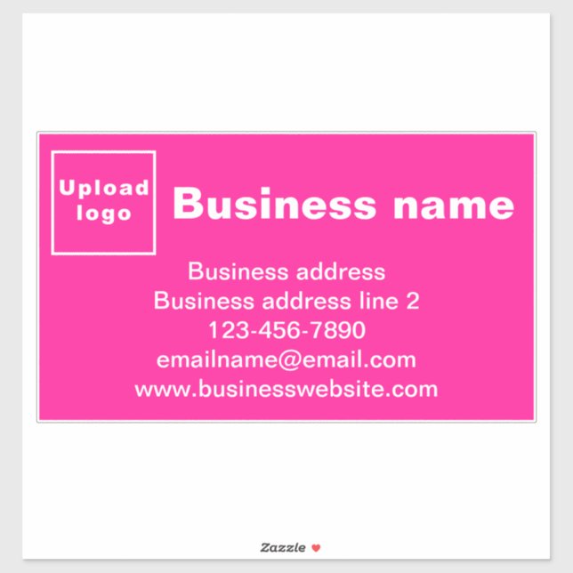 Business Brand on Pink Large Rectangle Vinyl (Sheet)