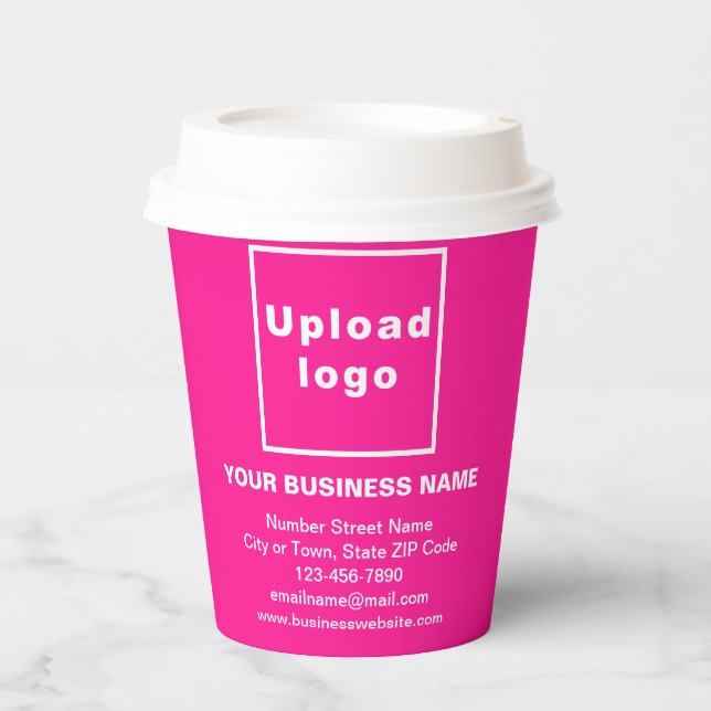 Business Brand on Pink Paper Cup (Front)