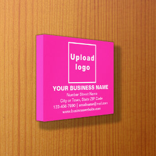 Business Brand on Pink Rectangle Canvas Print