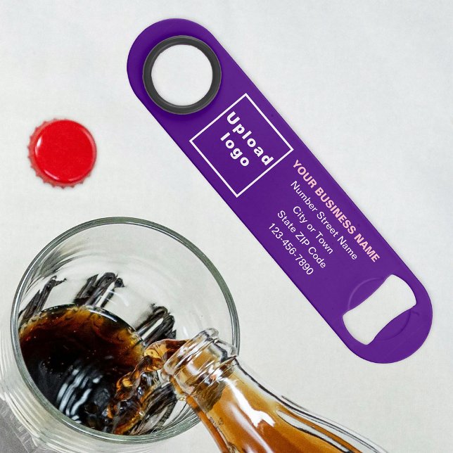 Business Brand on Purple Bottle Opener (Build brand name awareness. Your business brand on purple long bottle opener.)