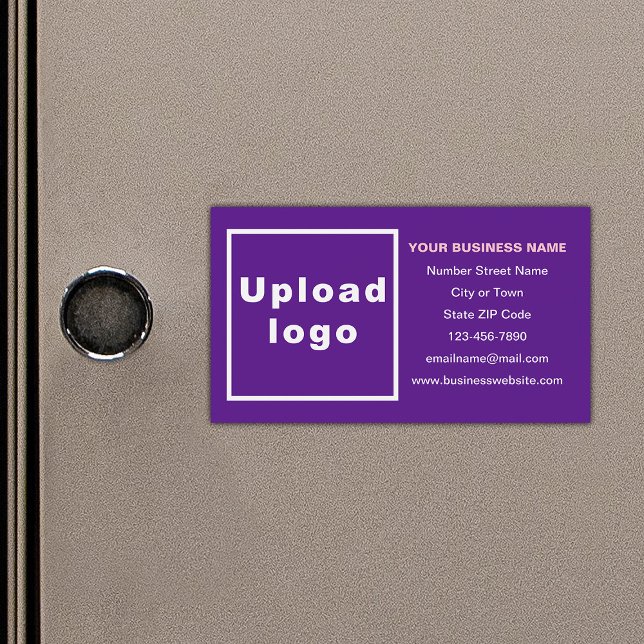 Business Brand on Purple Magnetic Card (Your business brand on small purple rectangle magnetic card.)