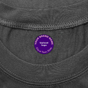 Business Brand on Purple Round Clothing Label
