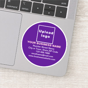 Business Brand on Purple Round Vinyl Sticker