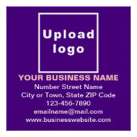 Business Brand on Purple Square Glossy Poster