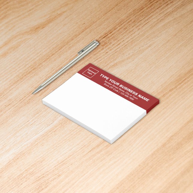 Business Brand on Red Heading of Rectangle Post-it Notes (Build brand name awareness. Your business brand on red heading of rectangle sticker.)