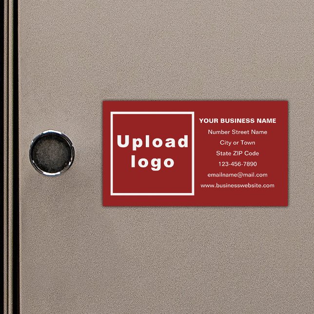Business Brand on Red Magnetic Card (Your business brand on small red rectangle magnetic card.)