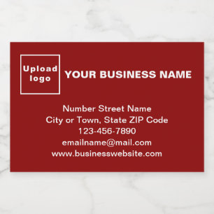 Business Brand on Red Rectangle Food Label