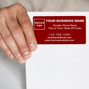 Business Brand on Red Shipping Label