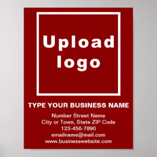 Business Brand on Red Small Poster