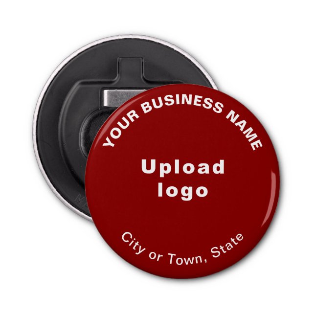 Business Brand on Red Small Round Bottle Opener (Front)