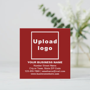 Business Brand on Red Square Flat Note Card