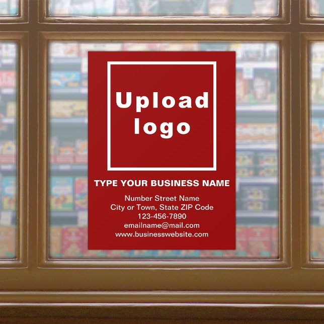 Business Brand on Red Window Cling (Build brand name awareness. Your business brand on red window cling.)