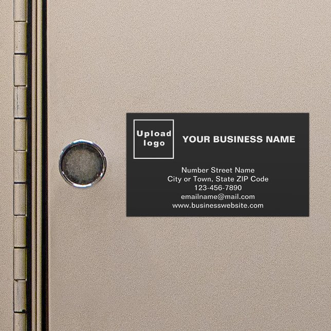 Business Brand on Small Black Magnetic Card (Black magnetic business card with your business brand)