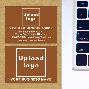 Business Brand on Small Brown Rectangle Card
