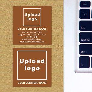 Business Brand on Small Brown Square Card