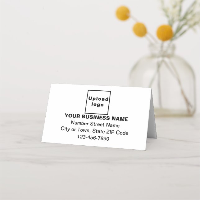Business Brand on Small Folded Place Card (Front)