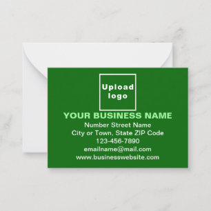 Business Brand on Small Green Rectangle Flat Card