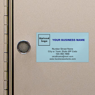 Business Brand on Small Light Blue Magnetic Card