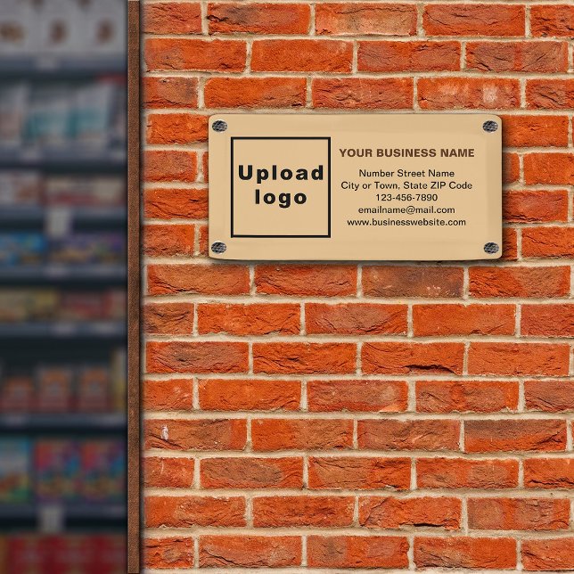 Business Brand on Small Light Brown Banner (Small light brown banner with your business brand)