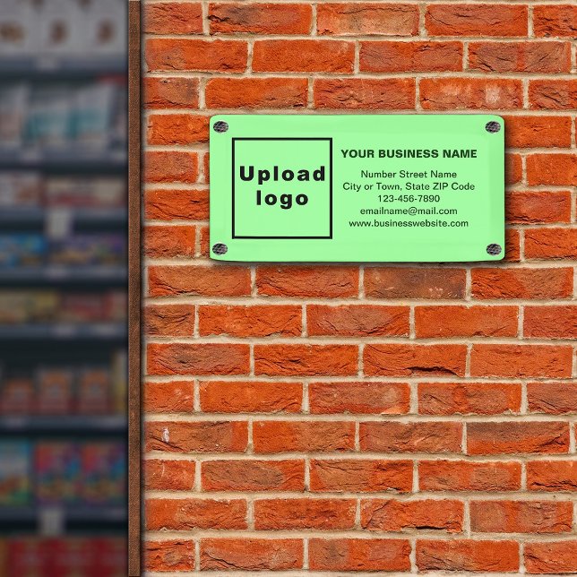 Business Brand on Small Light Green Banner (Small light green banner with your business brand)