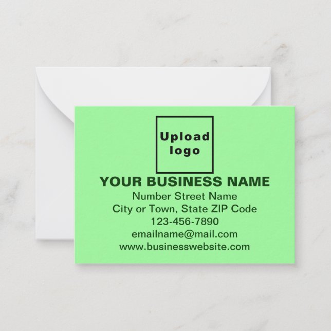 Business Brand on Small Light Green Rectangle Flat Card (Front)