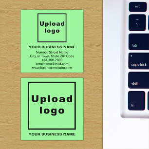 Business Brand on Small Light Green Square Card