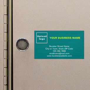 Business Brand on Small Magnetic Teal Green Card