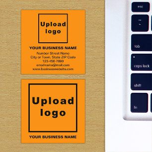 Business Brand on Small Orange Colour Square Card