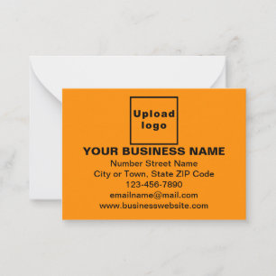 Business Brand on Small Orange Rectangle Flat Card