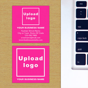 Business Brand on Small Pink Square Card