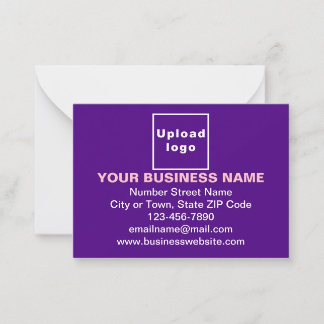 Business Brand on Small Purple Rectangle Flat Card (Front)