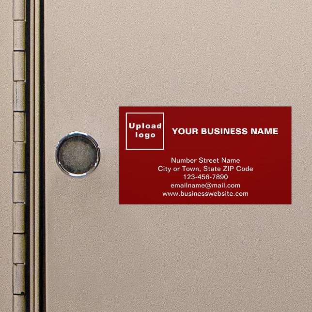 Business Brand on Small Red Magnetic Card (Red magnetic business card with your business brand)