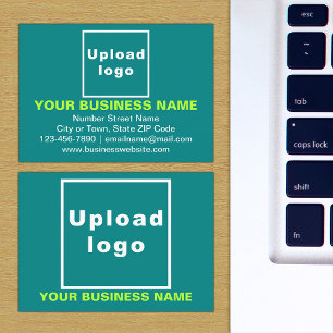 Business Brand on Small Teal Green Rectangle Card
