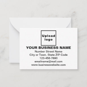 Business Brand on Small White Rectangle Flat Card
