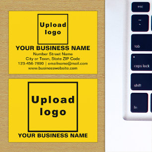 Business Brand on Small Yellow Rectangle Card