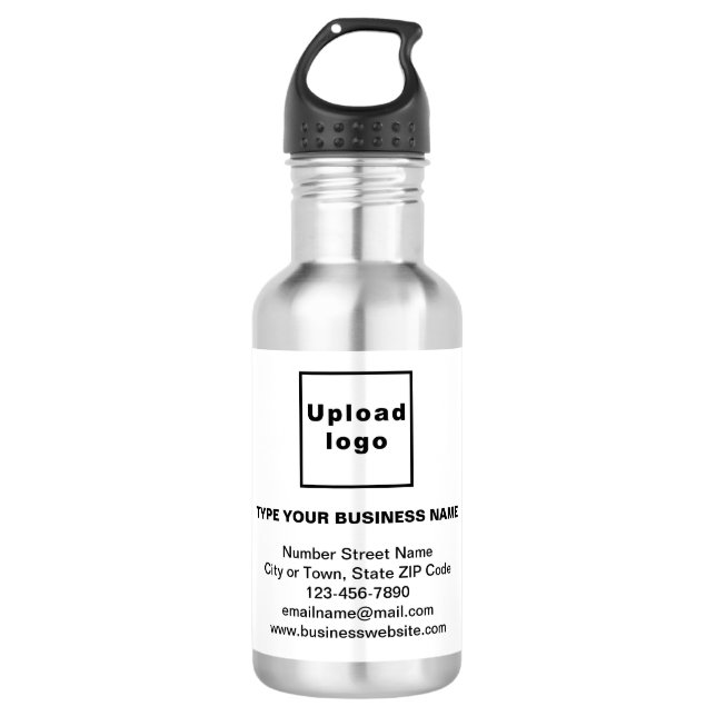 Business Brand on Stainless Steel Water Bottle (Front)