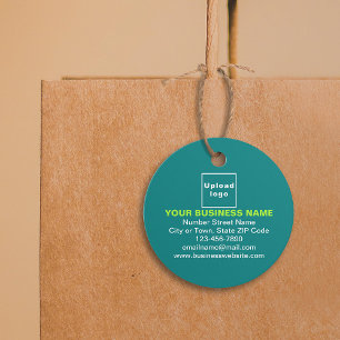 Business Brand on Teal Green Circle Tag