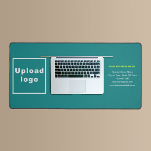 Business Brand on Teal Green Desk Mat