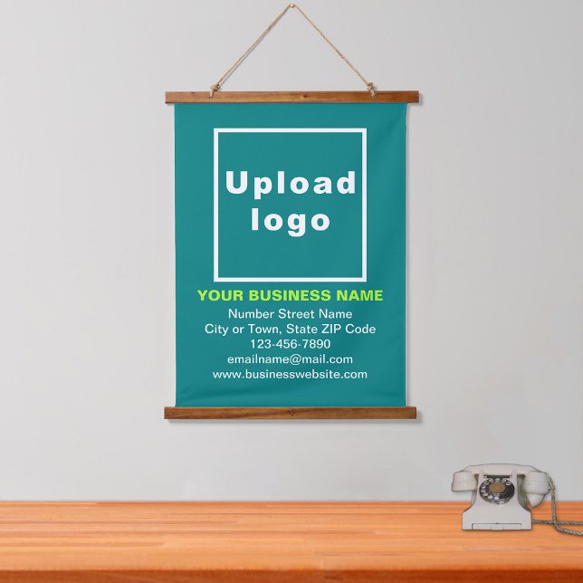 Business Brand on Teal Green Hanging Tapestry (Creator Uploaded)