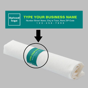 Business Brand on Teal Green Napkin Band