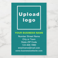 Business Brand on Teal Green Portrait Format