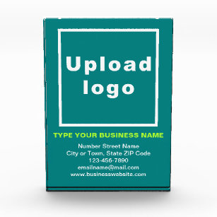 Business Brand on Teal Green Portrait Rectangle Photo Block