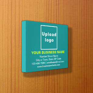 Business Brand on Teal Green Rectangle Canvas Print