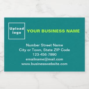 Business Brand on Teal Green Rectangle Food Label